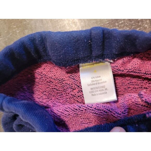 Gymboree Navy sweatpants youth 4 pink heart bow pants - Picture 3 of 5